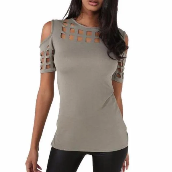Hollow Out Slim Spring Summer Casual Hot Tops