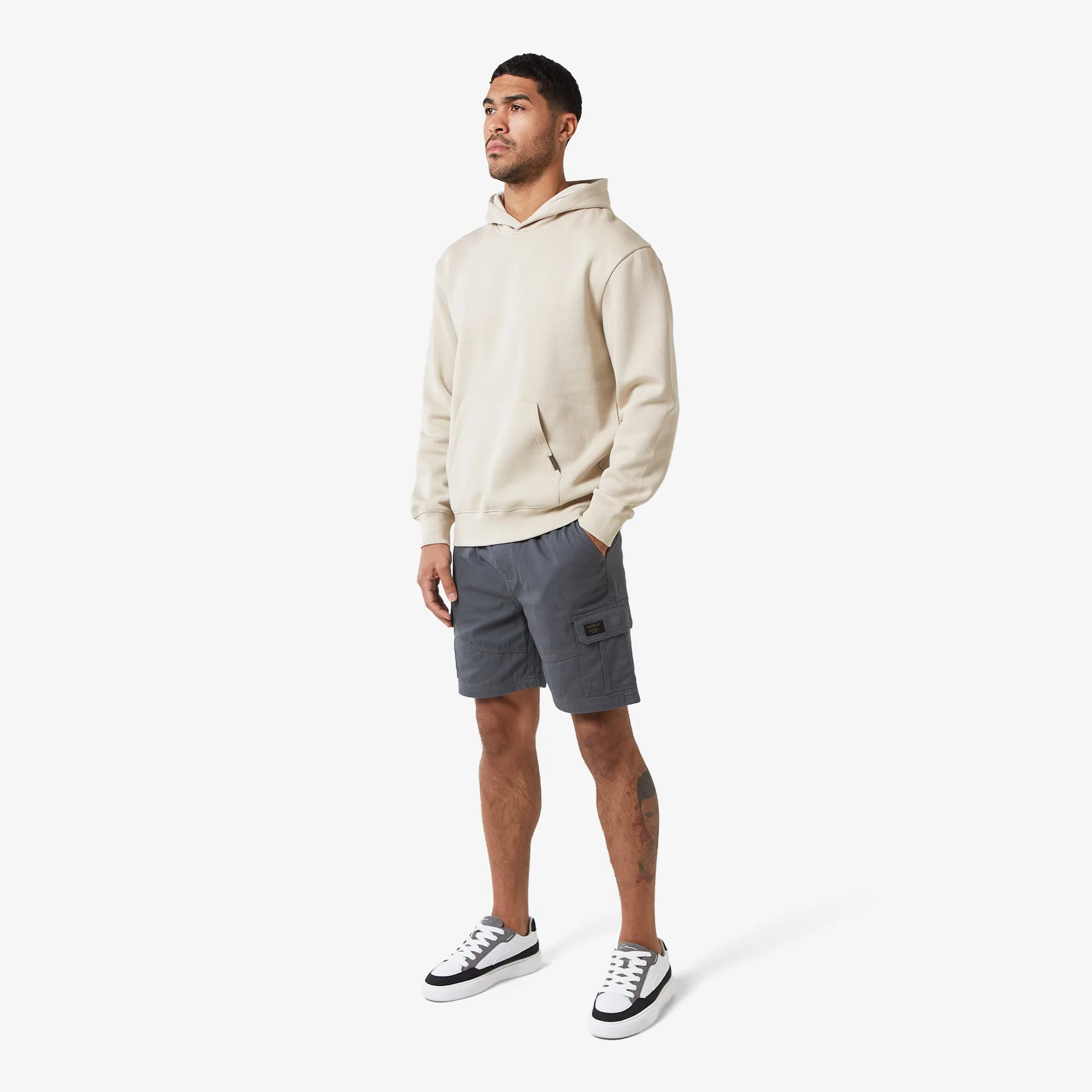 Hoodie Cargo Short Twinset | Stone Charcoal