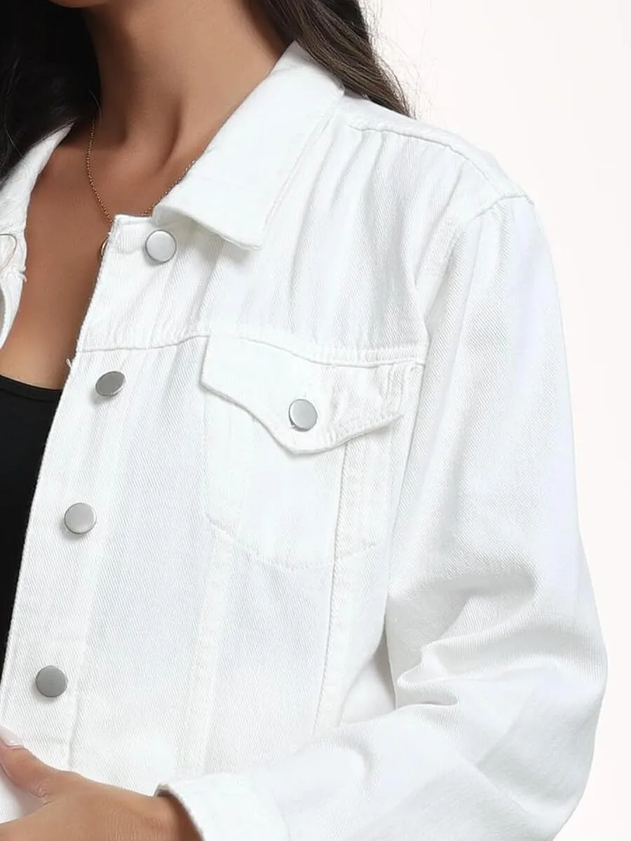 J.Corrine Women's Denim Jacket Long Sleeves Button Down Shacket Jacket Jean Coat with Pockets