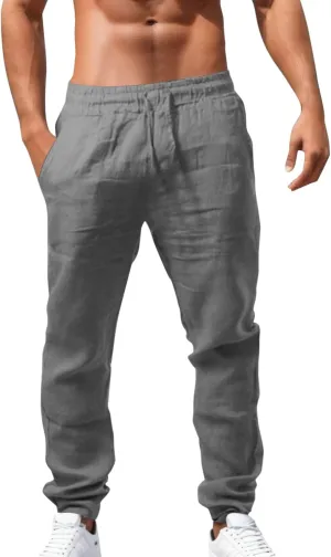 Joggers for Men UK Baggy Joggers Sweatpant Linen Sport Comfort Soft Jogging Jogger Bottoms