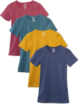 Kalon Women's 4-Pack Crewneck T-Shirt Base Layer