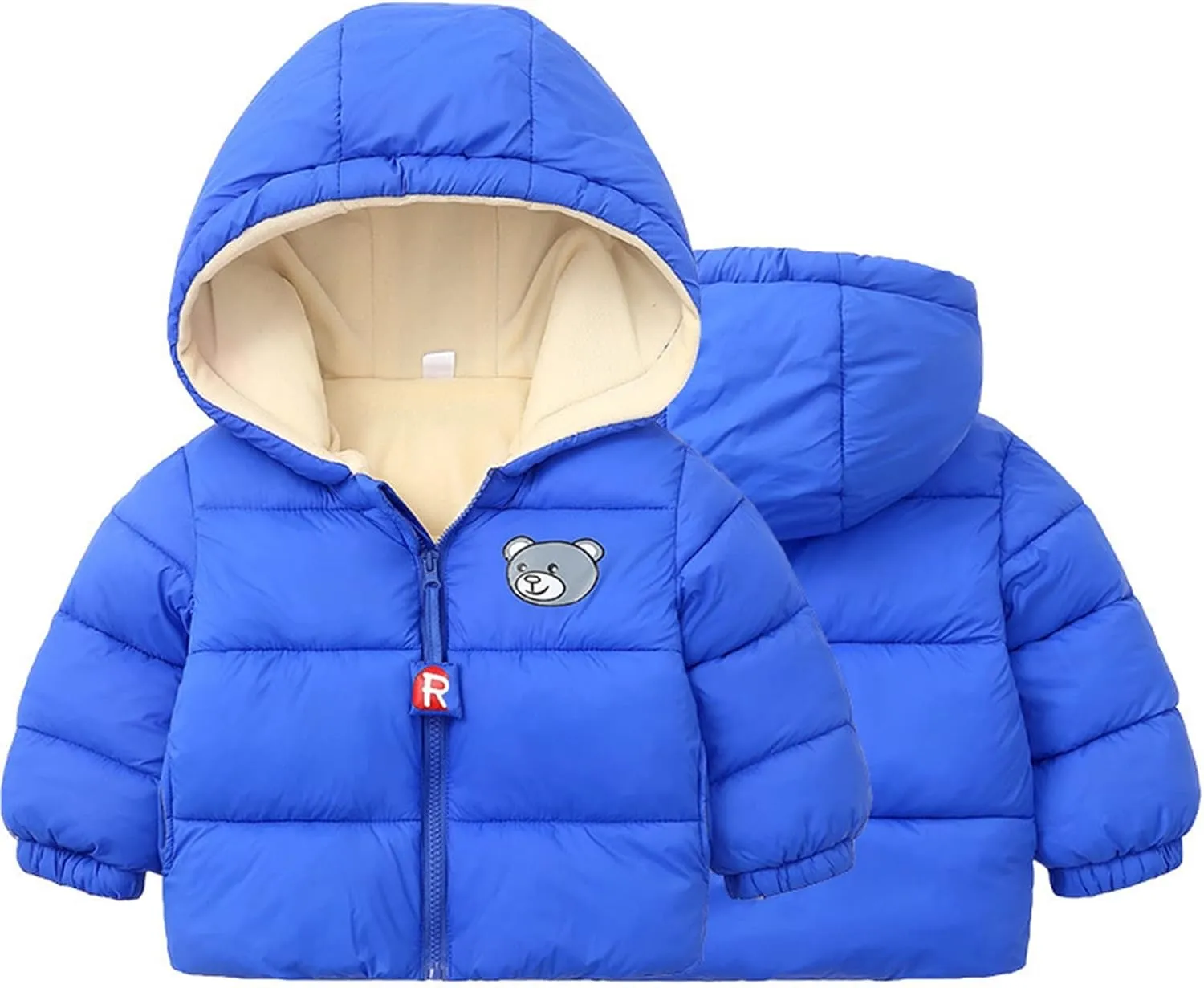 Kids Toddler Baby Girls Boys Winter Warm Thick Cotton Long Sleeve Bear Hooded Padded Clothes Coat Girls' Puffe