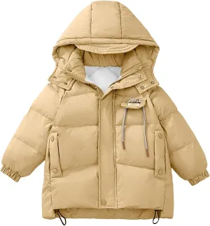 Kids Toddler Baby Girls Boys Winter Warm Thick Solid Cotton Long Sleeve Padded Jacket Coat Clothes Kid Jackets