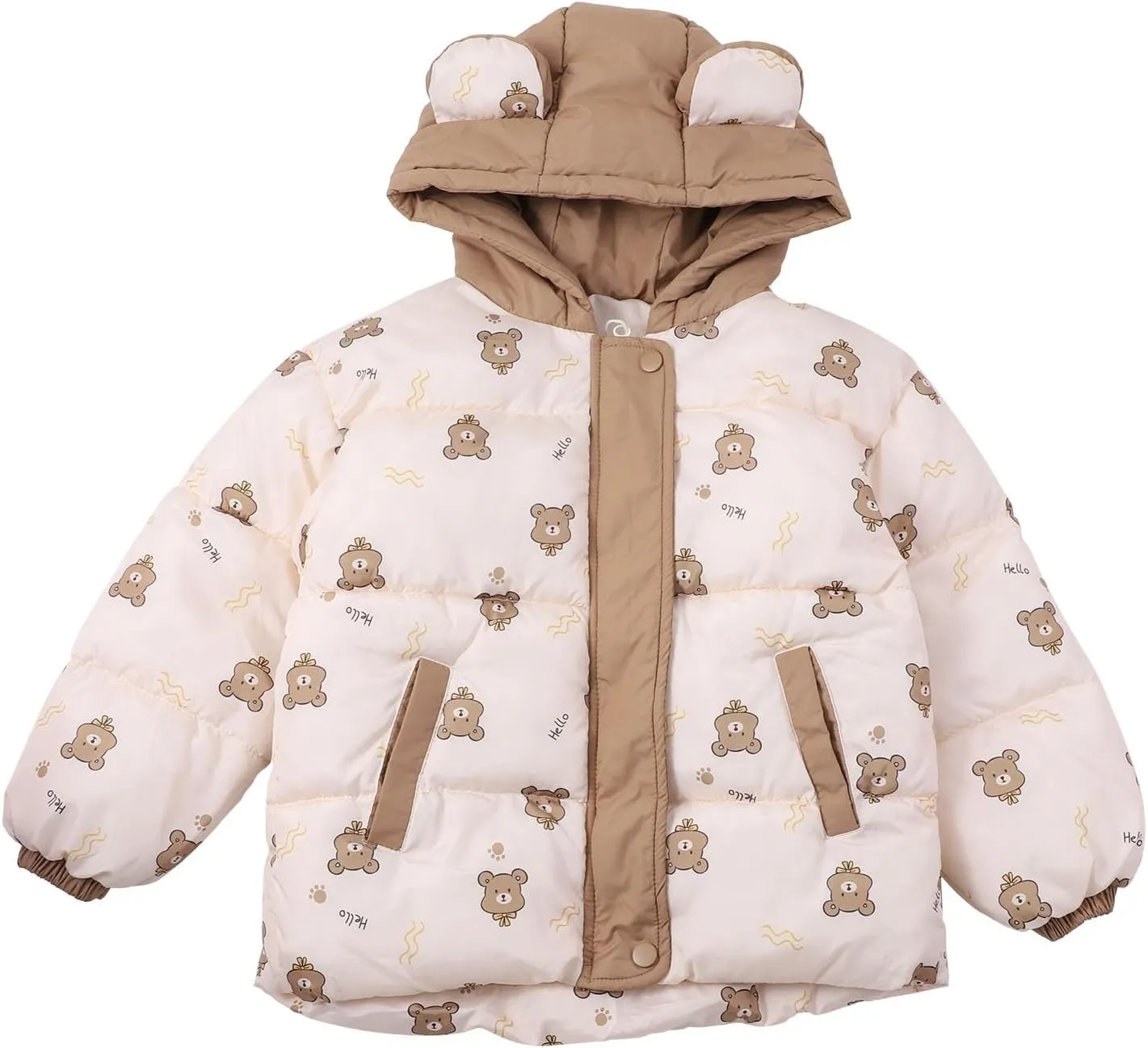 Kids Toddler Baby Girls Boys Winter Warm Thick Solid Cotton Long Sleeve Padded Jacket Coat Clothes Little