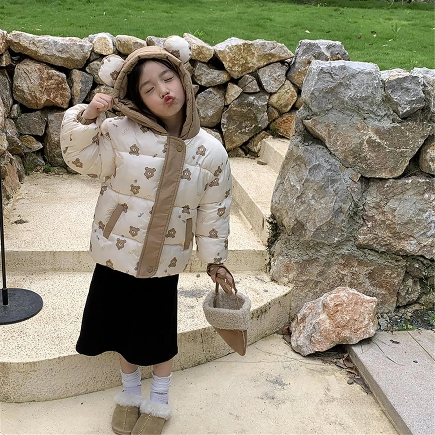 Kids Toddler Baby Girls Boys Winter Warm Thick Solid Cotton Long Sleeve Padded Jacket Coat Clothes Little