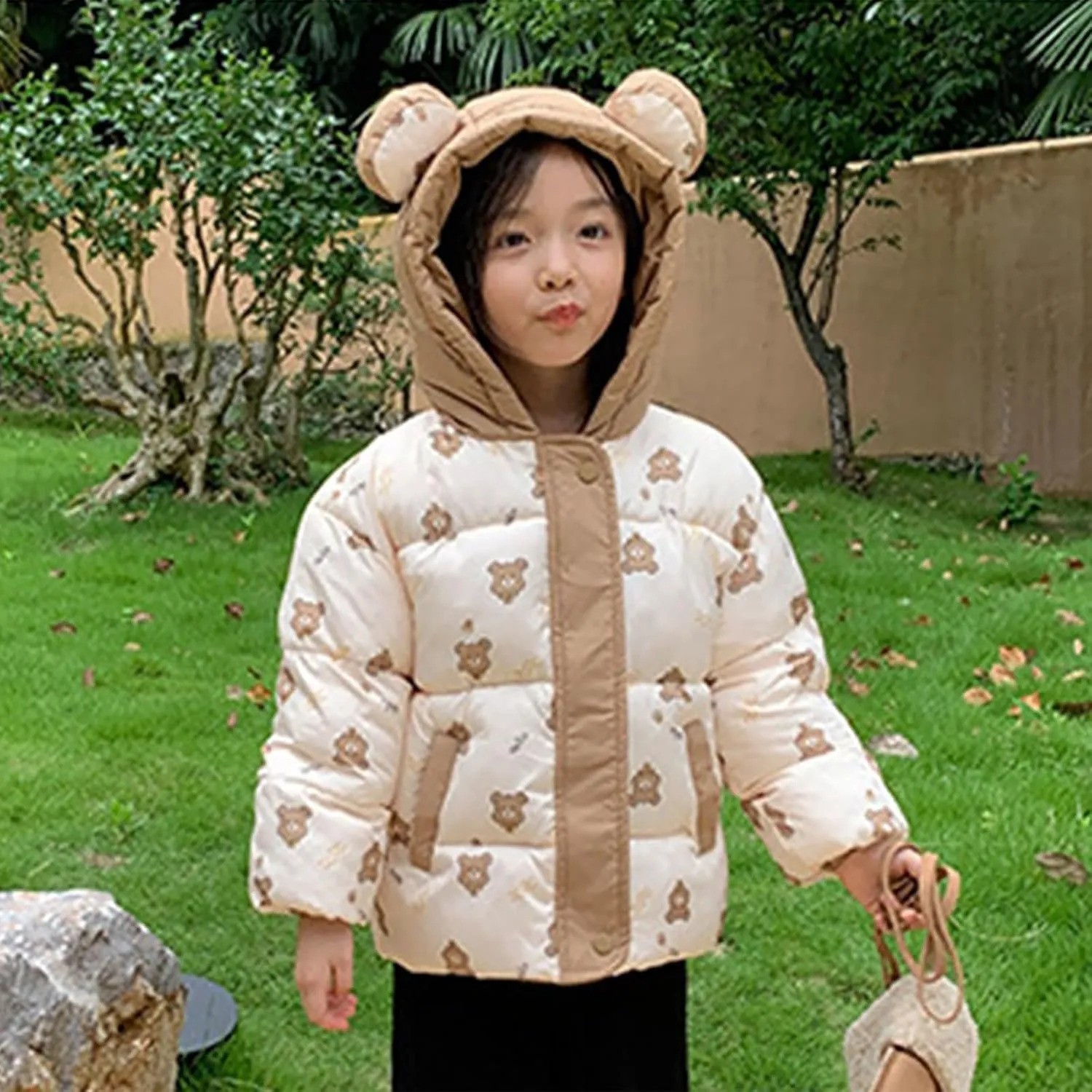 Kids Toddler Baby Girls Boys Winter Warm Thick Solid Cotton Long Sleeve Padded Jacket Coat Clothes Little