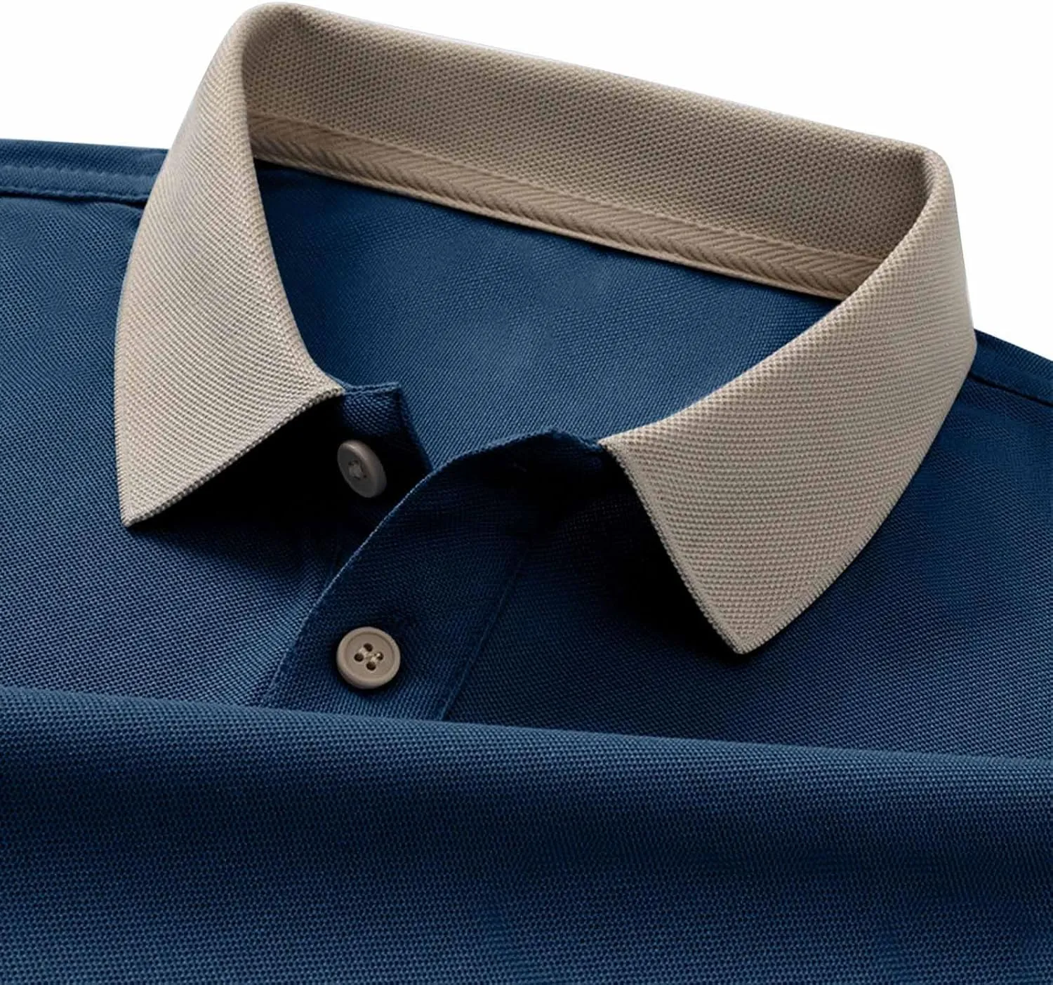 Korean Style Color Block Polo Shirts Mens Slim Fit Golf Tee Tops Summer Short Sleeve Button Collared Athletic Blouse
