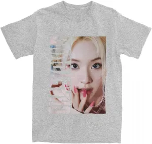 Kpop CHAEYOUNG Twice Rapper Merch T-Shirt  100% Organic US Cotton Unisex Summer Top, Novelty Tee for Men & Women Gray / 4XL