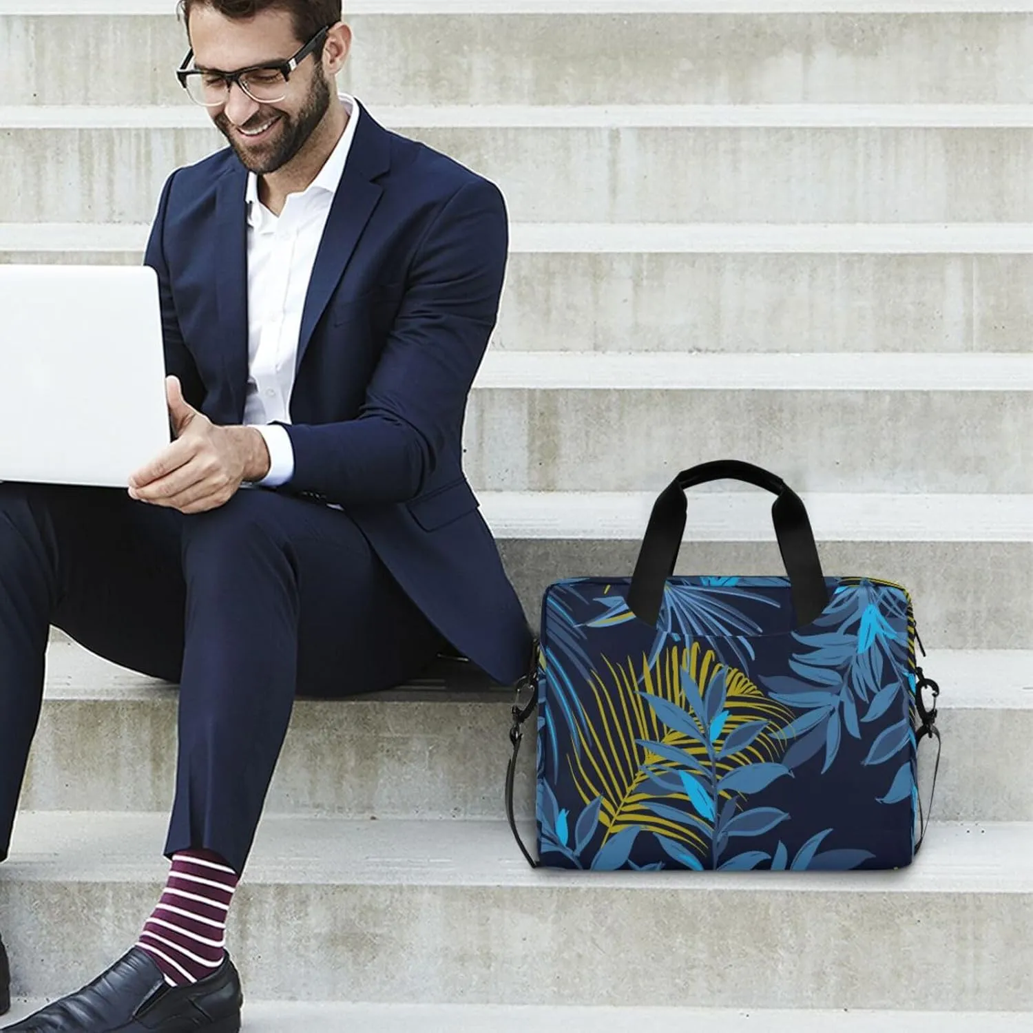 Laptop Computer Tote Bag Briefcase Crossbody Shoulder Strap Top Handle Men Women