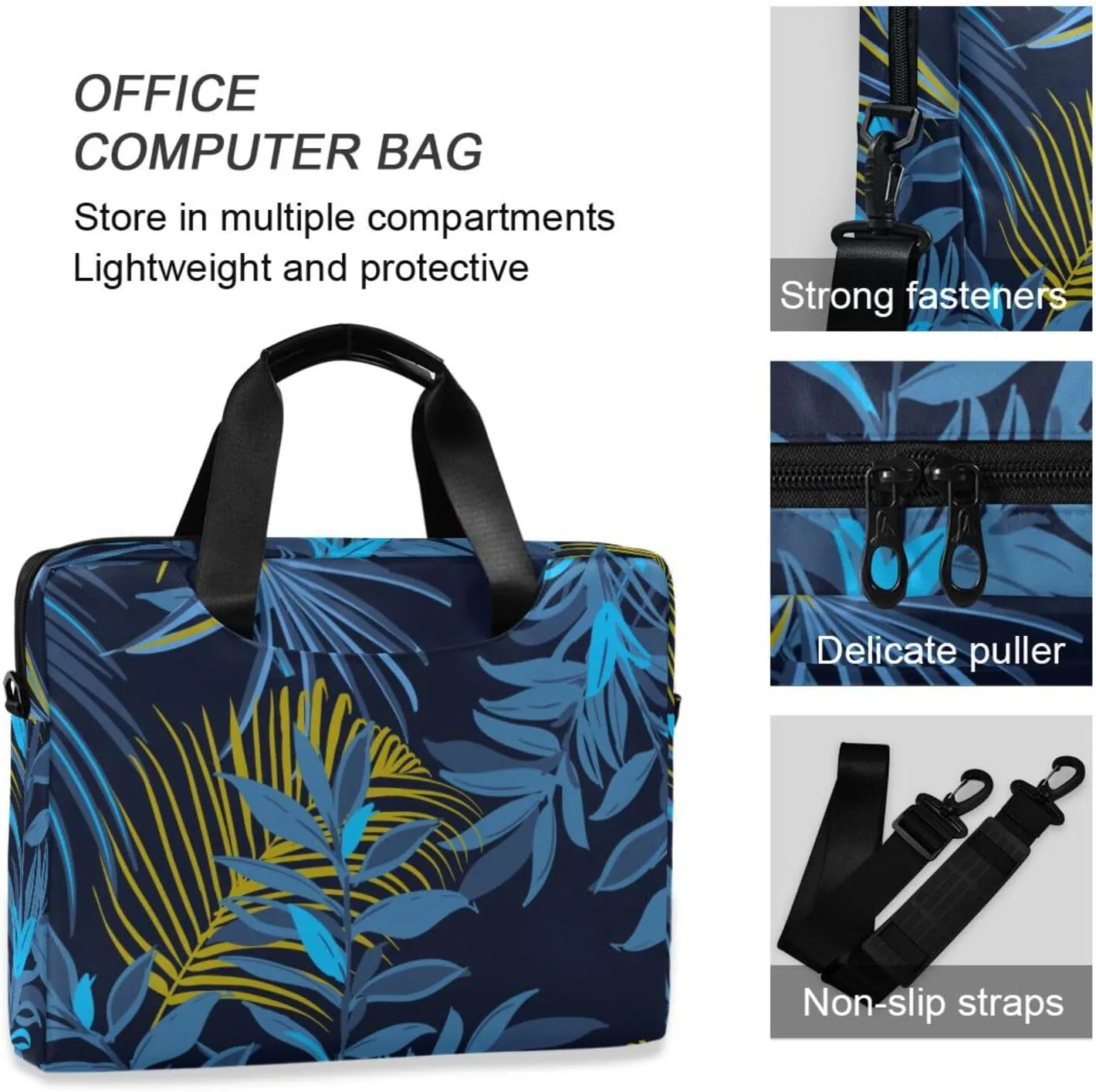 Laptop Computer Tote Bag Briefcase Crossbody Shoulder Strap Top Handle Men Women