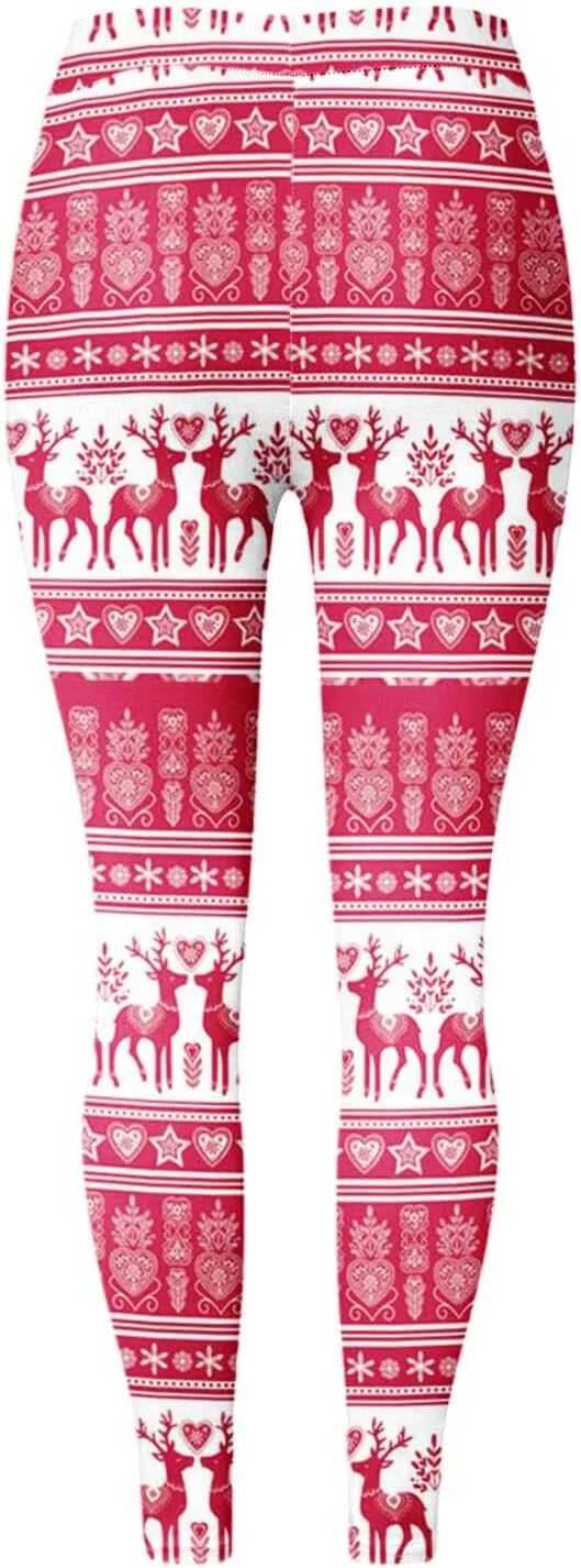 LCMTWX Womens Christmas Leggings Pants Casual Elastic Slim Long Boot Women Pants High Waisted Workout Pants