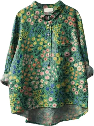 Linen Clothes for Women Linen Clothes for Women Down Blouses Tops Black Button Up Shirt Top Long
