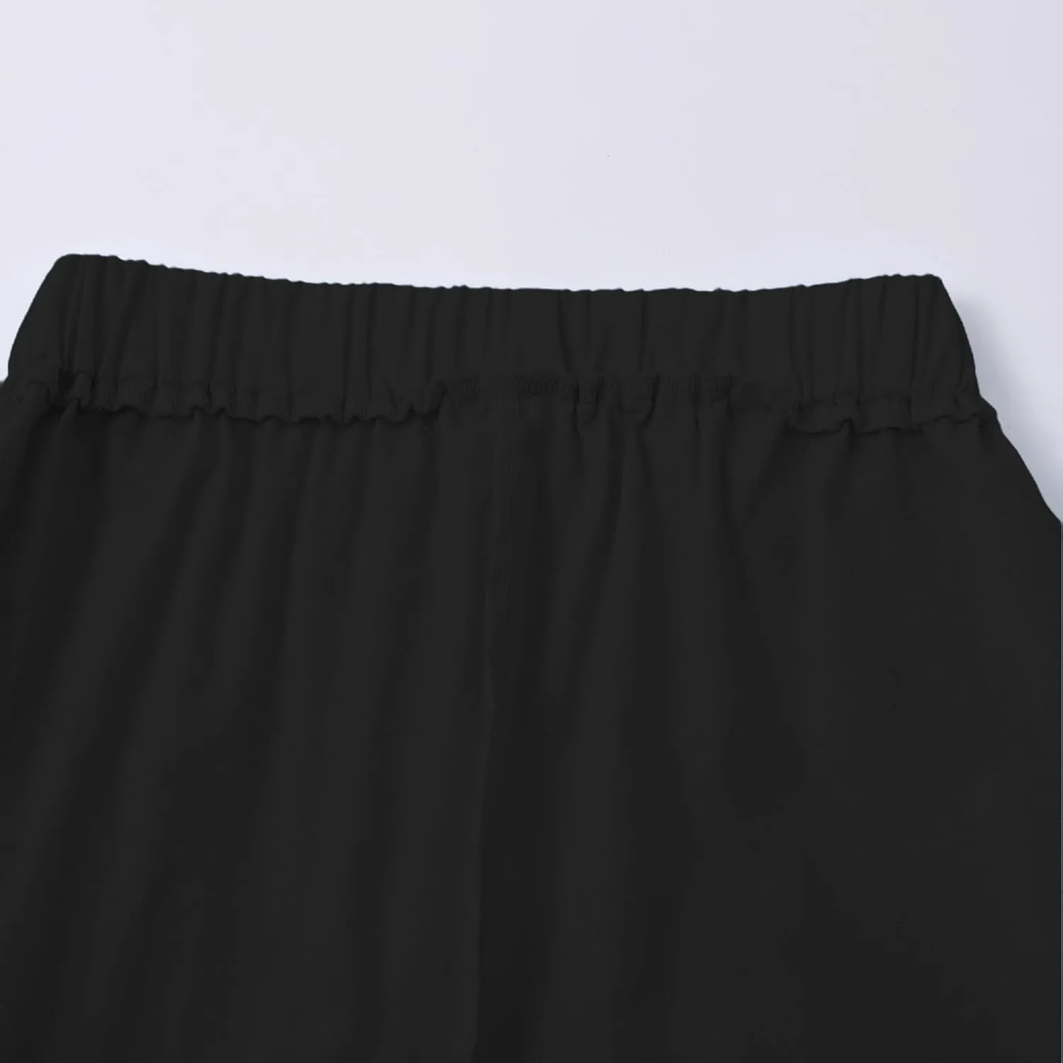 Linen Pants for Women Cotton Casual Elastic Waist Drawstring Straight Wide Leg Plus Size Capri Pant with Pockets 2025
