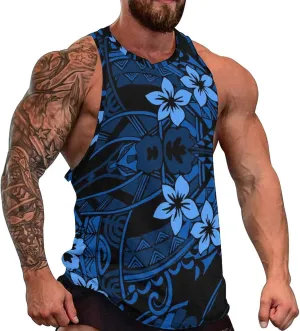 Men Polynesian Tribal Quick Dry Workout Tank Top Hawaiian Samoan Gym Muscle Tee Bodybuilding Sleeveless Shirt
