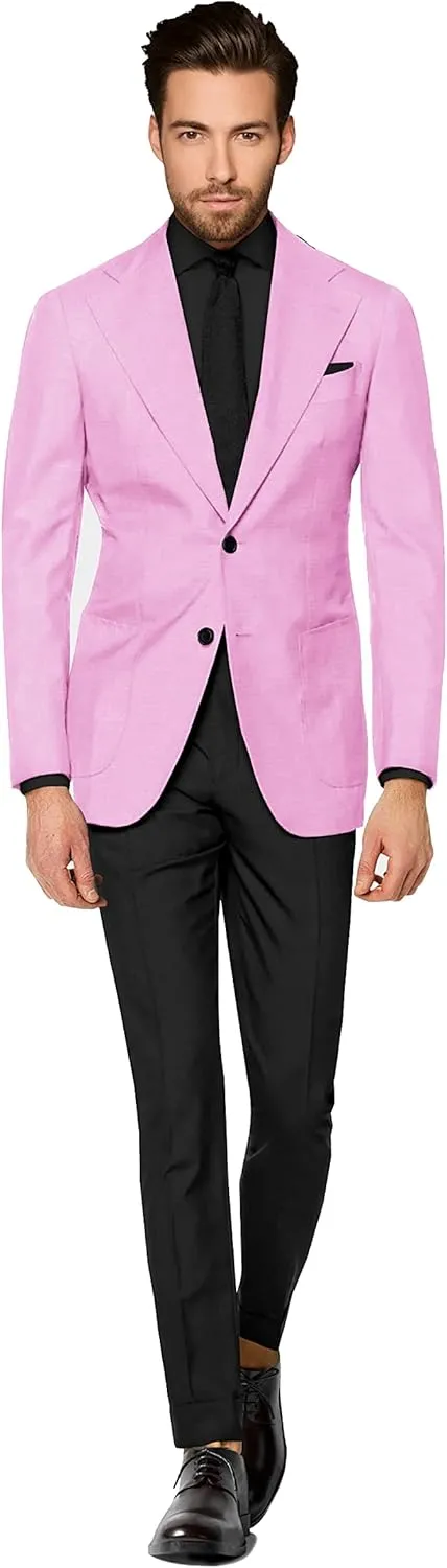 Men's Blazer 2 Button Long Sleeve Regular Fit Suit Sport Coat Jacket Business Lightweight Casual Sport Coat