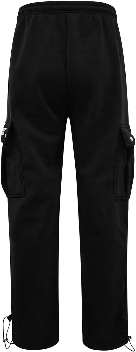 Men's Cargo Pants Plus Size Pocket Lace Up Elastic Waist Pants Trousers Overall Cute Plush