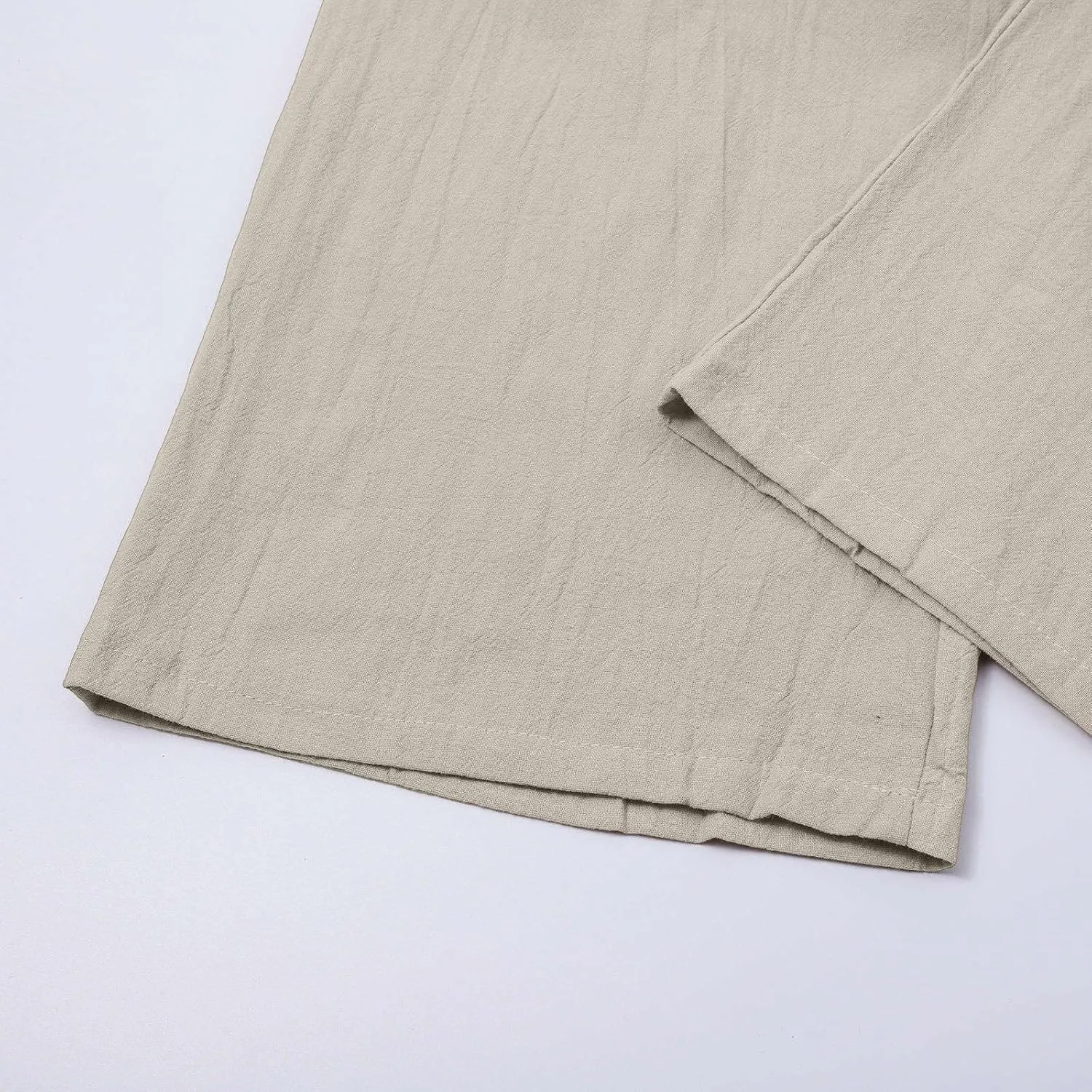 Men's Linen Cargo Pants Solid Casual Lightweight Pant with Multi Pockets Plus Size Drawstring Holiday Streetwear Big and Tall