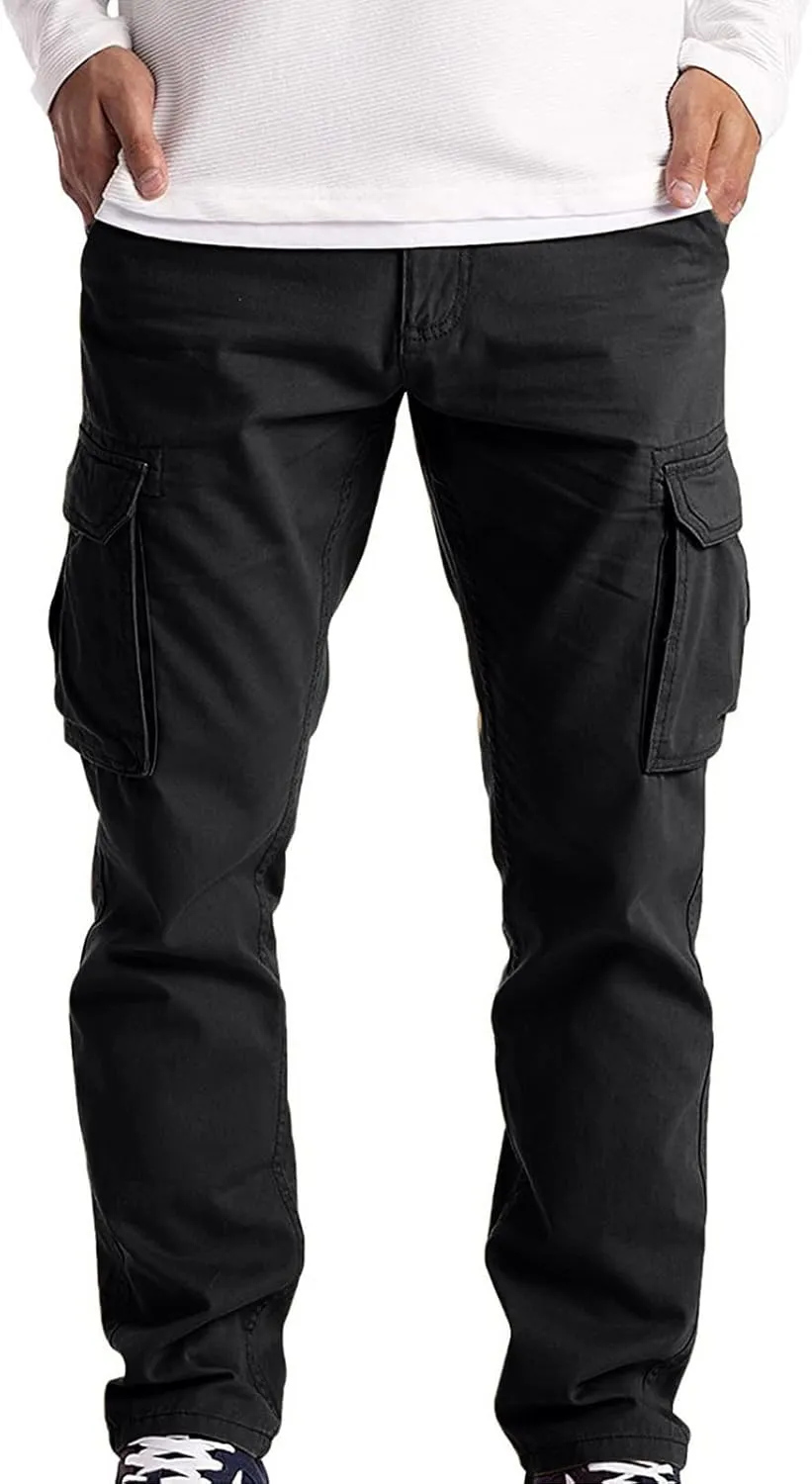 Mens Pants Casual Relaxed Fit Cargo Pants for Men,Men's Causal Cargo Pants Baggy Joggers with Pockets Hiking Pants