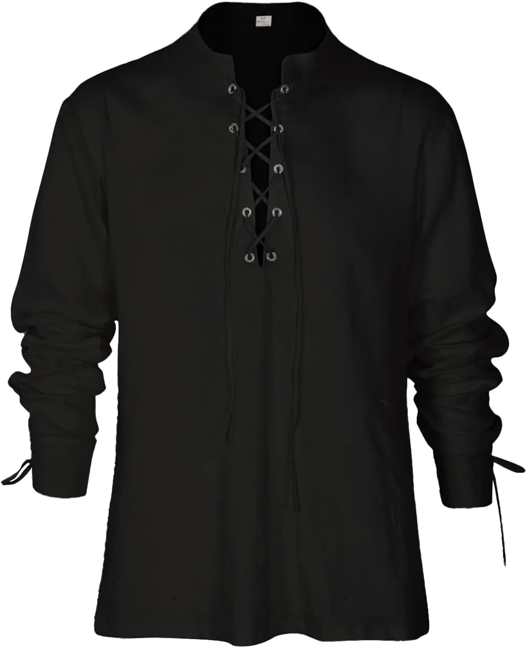 Men's Renaissance Shirt Pirate Medieval Viking top Linen Long Sleeved Halloween Costume