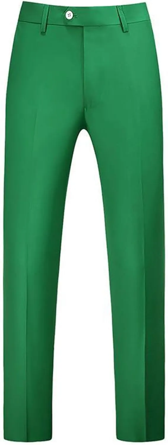 Men's Straight Leg Pants Classic Slim Fit Front Flat Casual Dress Pants Relaxed Fit Stretch Pants with Pockets