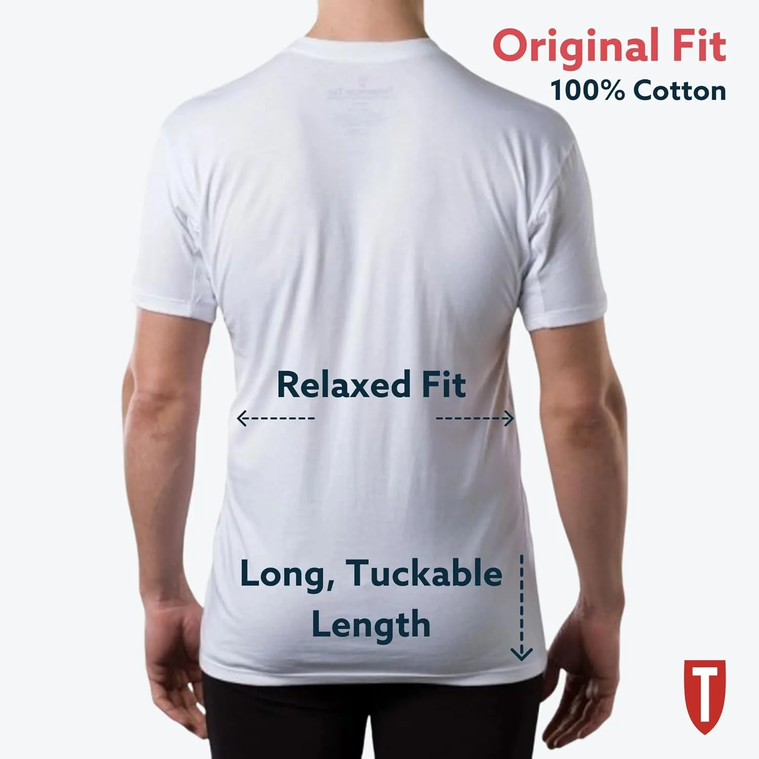 Men's Sweatproof Undershirt | Cotton Deep V Neck | Original Fit | with Sweat Pads