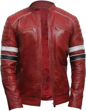 Mens Vintage Cafe Racer Biker Leather Jacket | Motorcycle Leather Jacket for Men