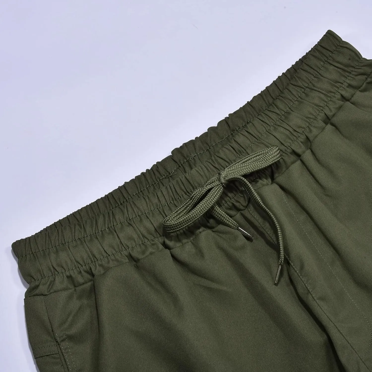 Men's Workwear Pants Pure Washed Solid Multi-Pocket Straight-Leg Cargo Trousers