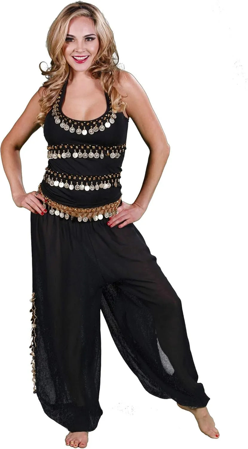 MissBellyDance Harem Pants & Halter Top Belly Dancer Costume Set | Sadiqa II - CS12