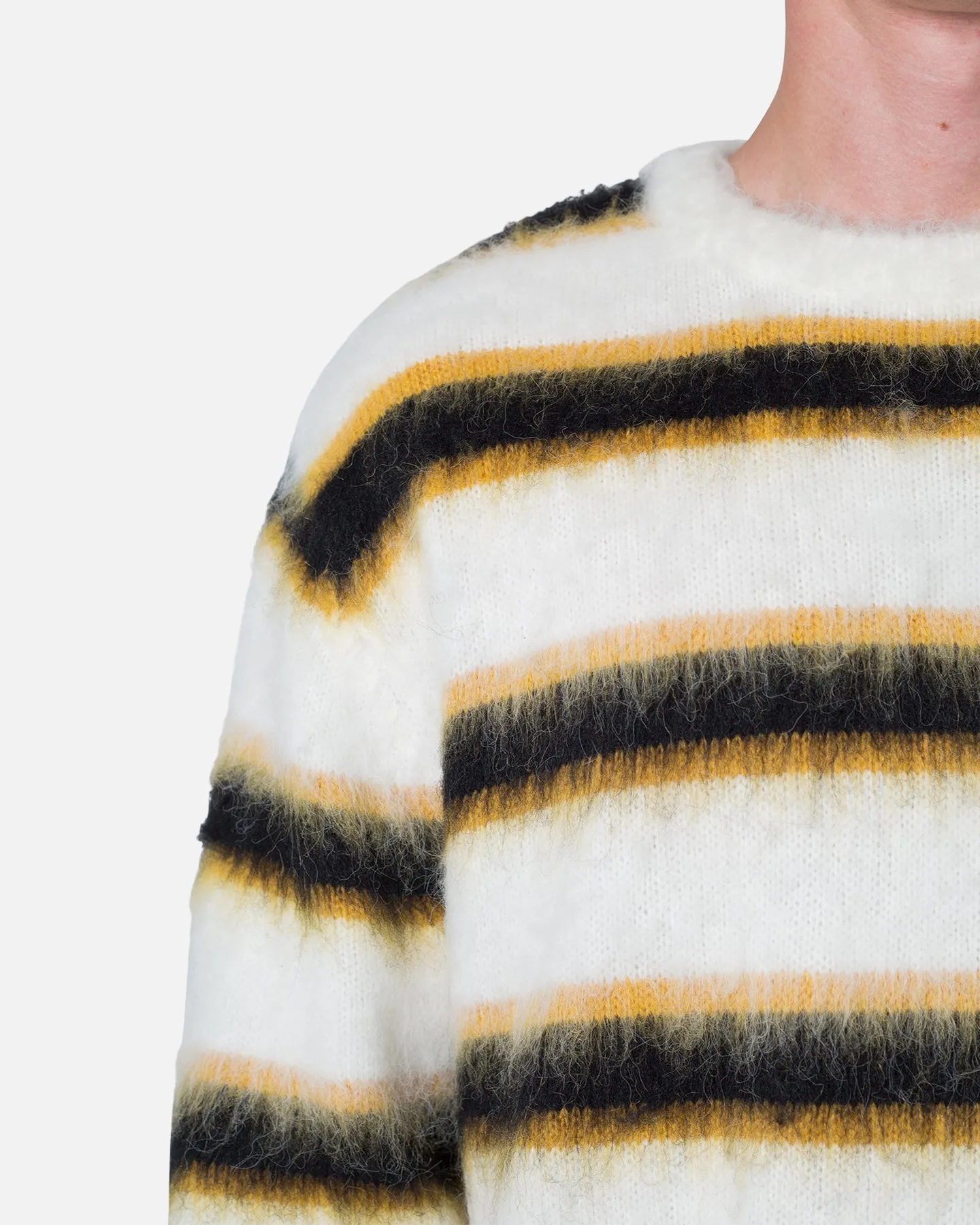 MNML Striped Mohair Sweater White