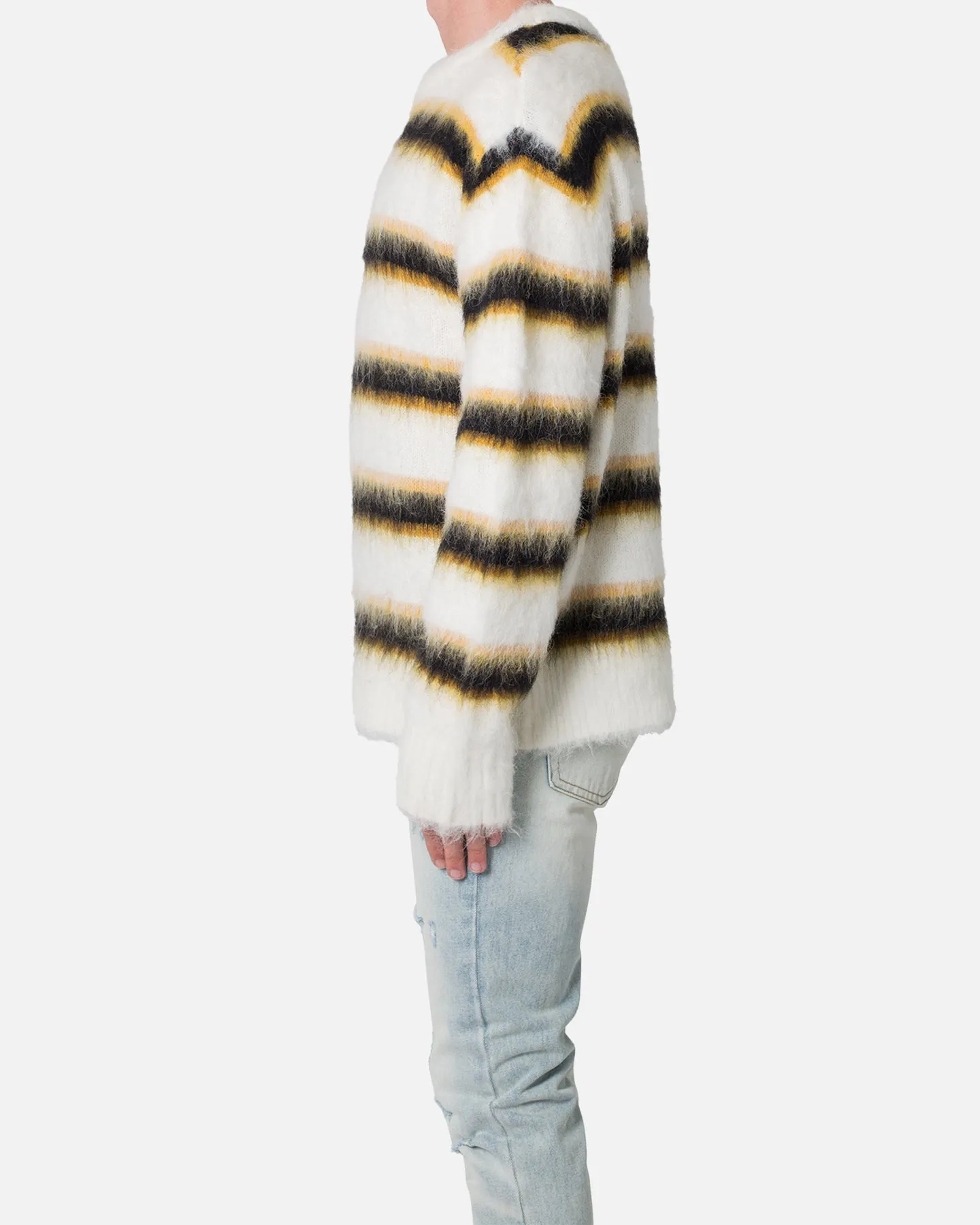 MNML Striped Mohair Sweater White