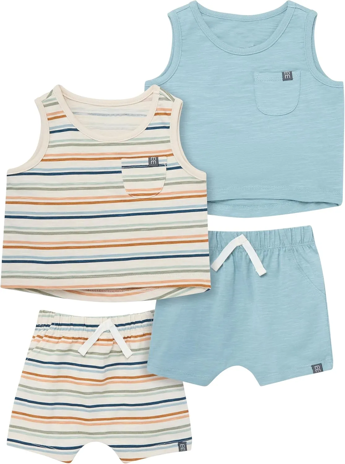 Modern Moments by Gerber Baby Boys 4-pack Sleeveless Top & Short Set