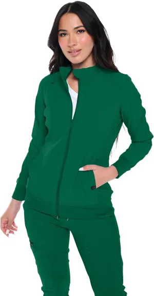 Monarch Uniforms Womens Scrub Jacket Zippered Warm-up Jacket