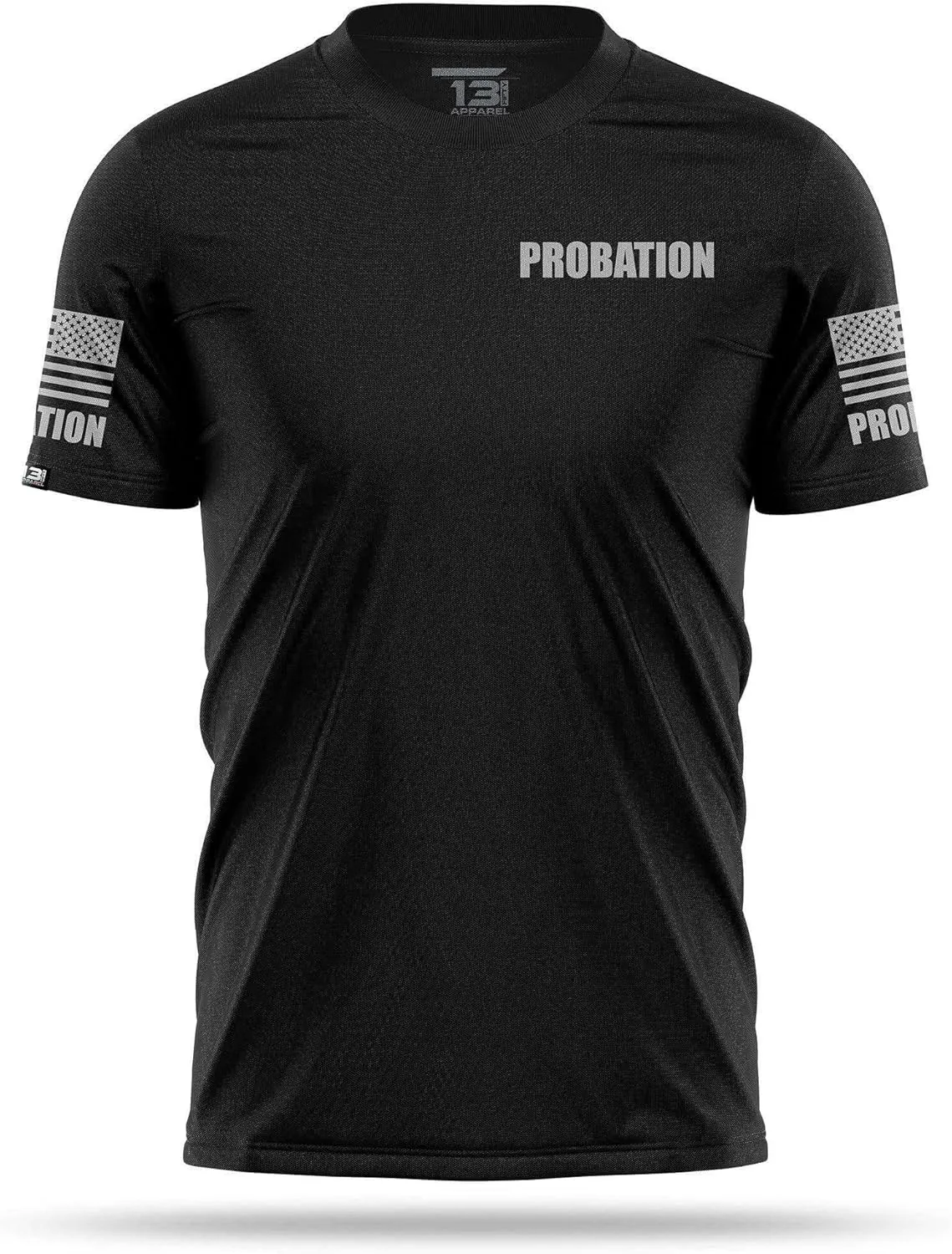 Probation Utility Shirts for Men | USA Patriotic Lightweight Tee | Micro Polyester, Moisture-Wicking Quick-Dry Comfort.