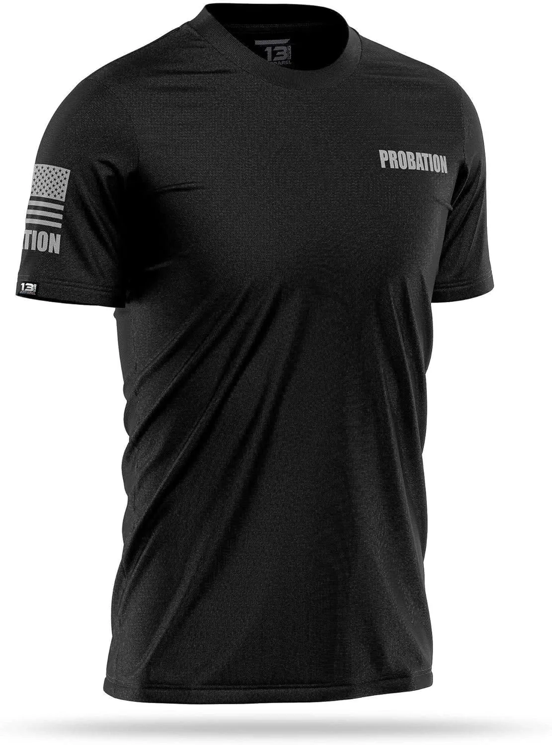 Probation Utility Shirts for Men | USA Patriotic Lightweight Tee | Micro Polyester, Moisture-Wicking Quick-Dry Comfort.