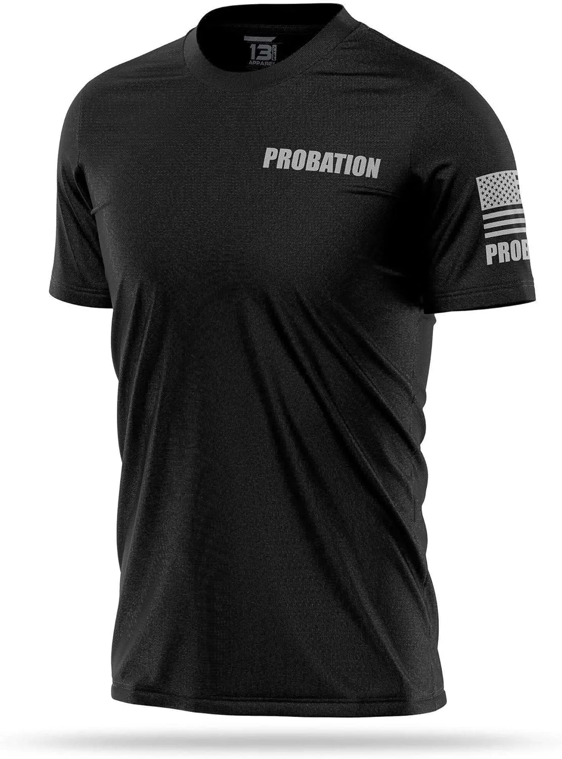 Probation Utility Shirts for Men | USA Patriotic Lightweight Tee | Micro Polyester, Moisture-Wicking Quick-Dry Comfort.