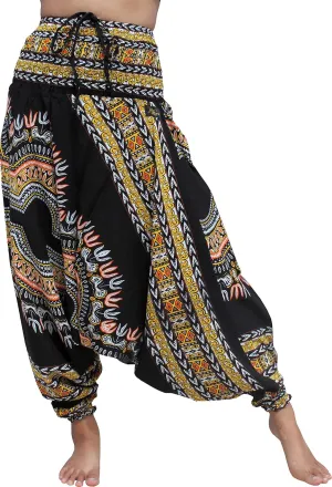 RaanPahMuang Aladdin MC Hammer Harem Pants Rayon Smock Top Dashiki Africa Artwork