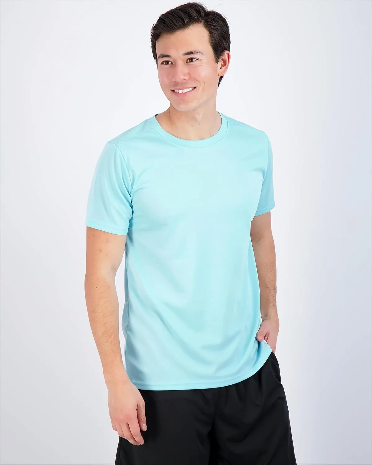 Real Essentials 5 Pack Mens Active Quick Dry Mesh Crew Neck T Shirts | Athletic Short Sleeve Tee (Available in Big & Tall)
