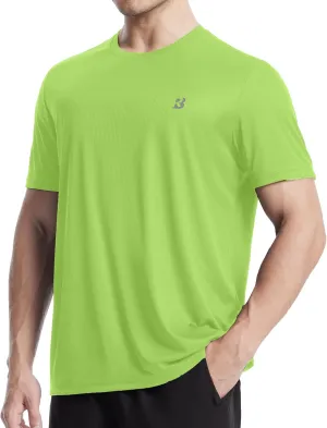 Roadbox Men's Workout Shirts Short Sleeve, Quick Dry Athletic Running T-Shirt, UPF 50  UV Sun Protection Sports Gym Tee Tops