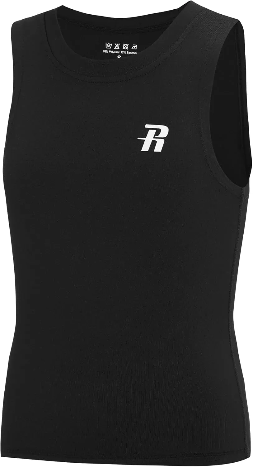 Runhit Boys Compression Tank Top Youth Athletic Quick Dry Base Layer Shirt