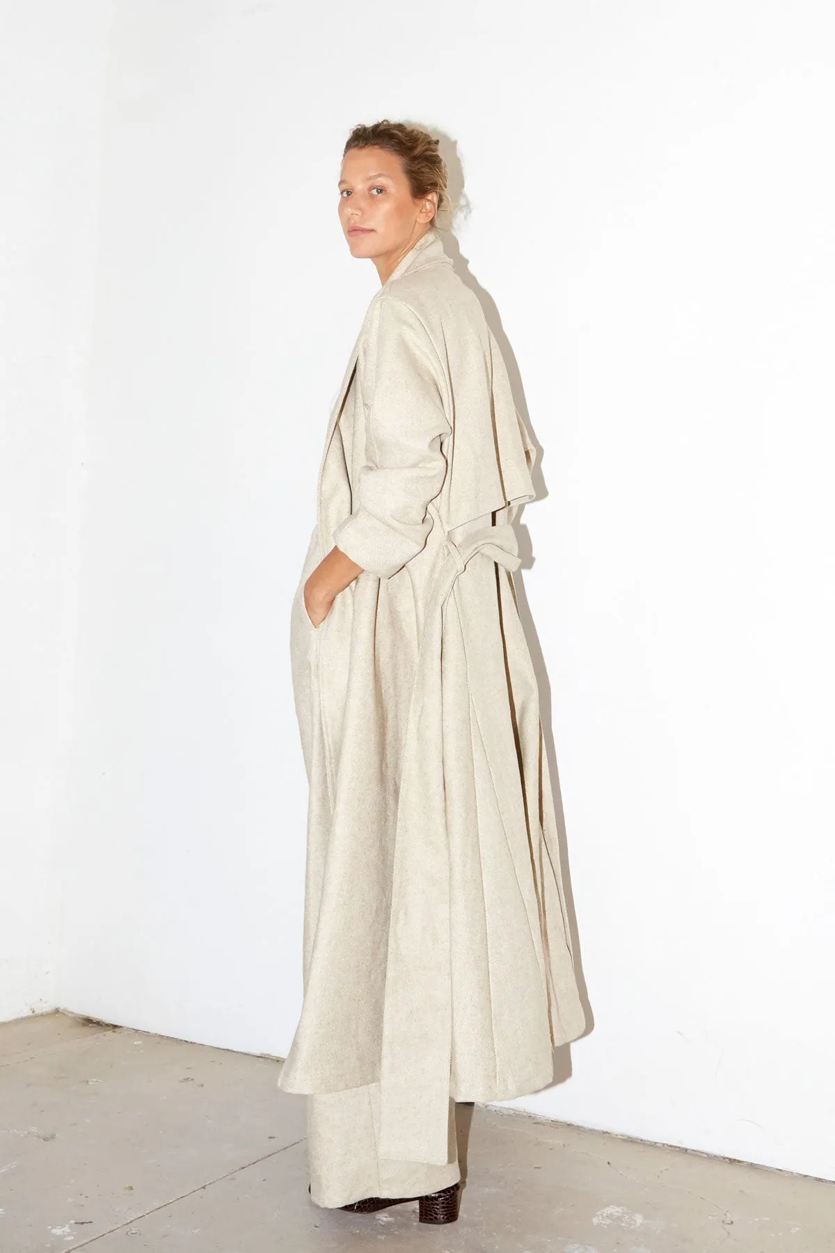 Sand Heavy Linen Trench
