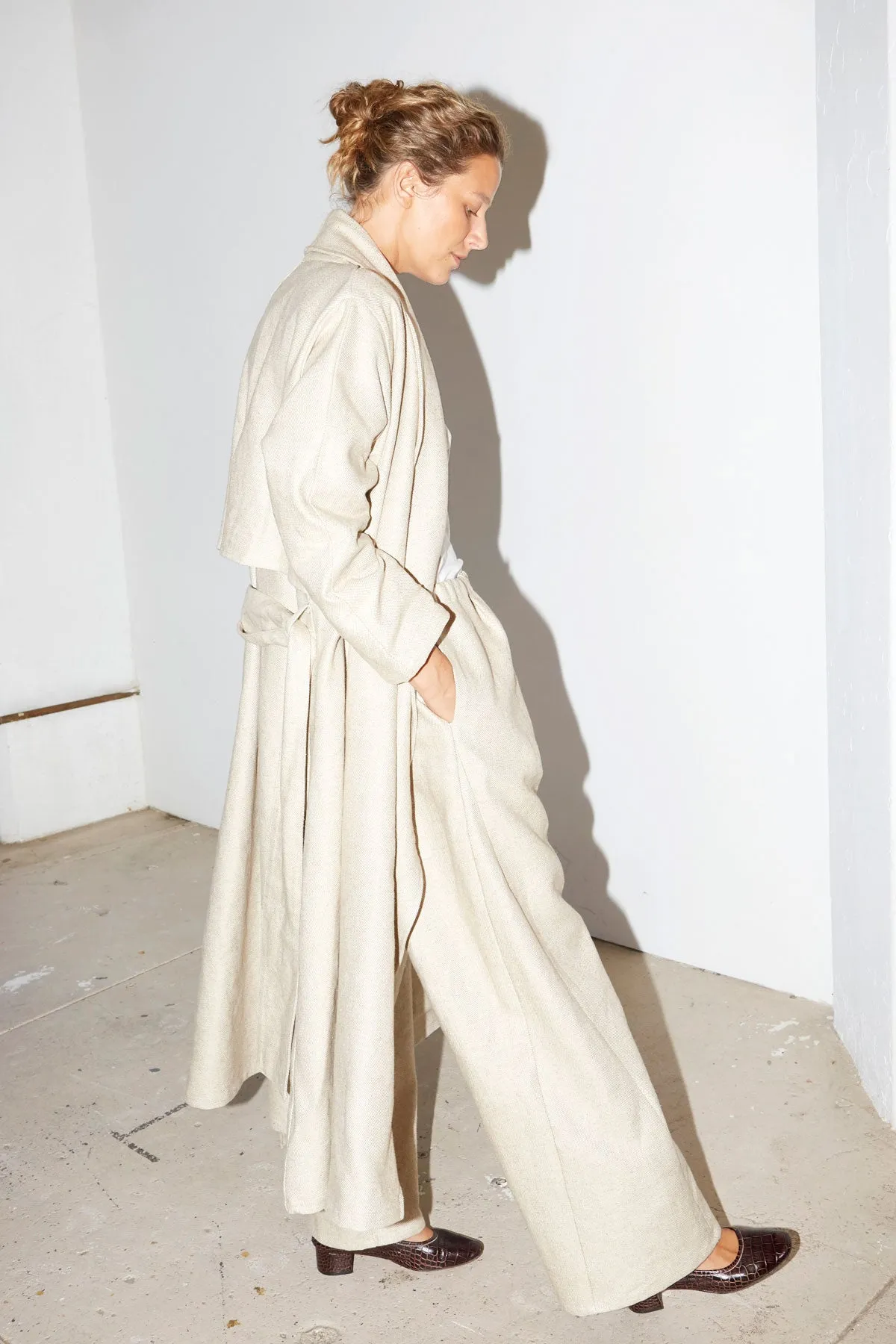 Sand Heavy Linen Trench