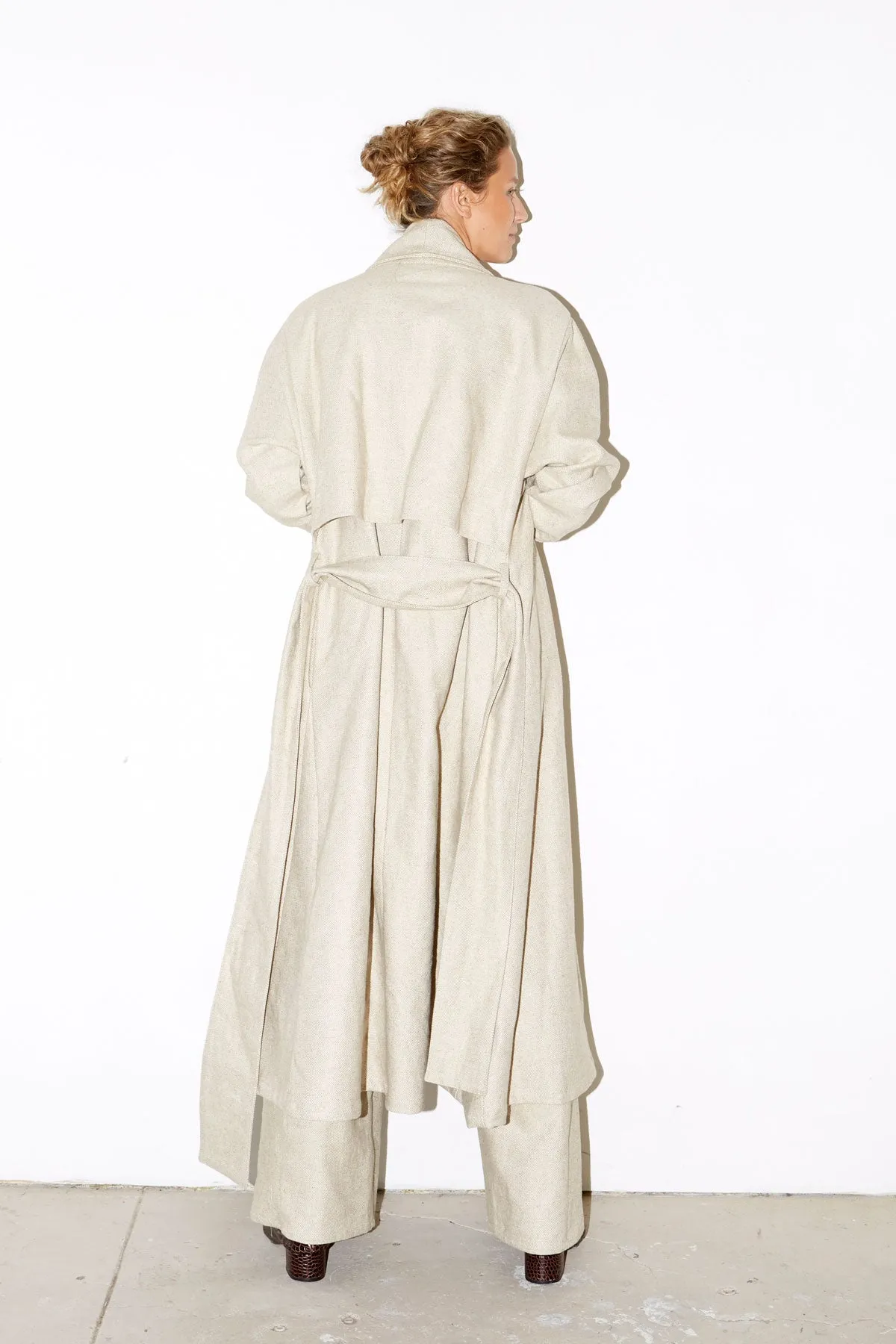 Sand Heavy Linen Trench