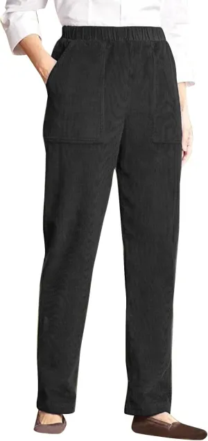 sdbrld Corduroy Pants for Women Vintage High Waisted Straight Wide Leg Pants Fall Winter Work Lounge Trousers with Pockets
