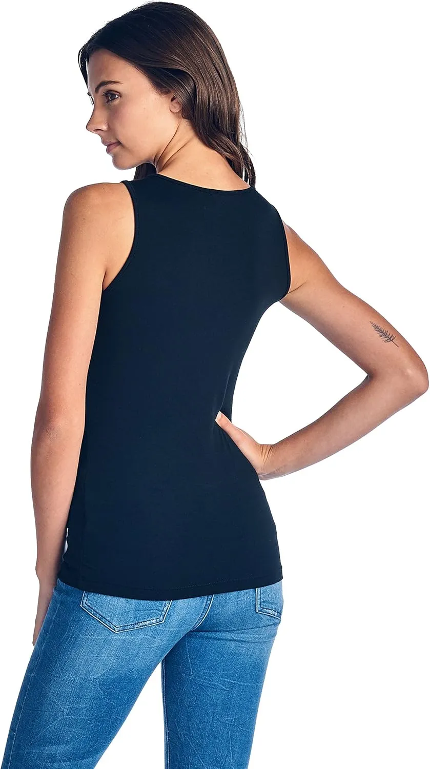 Solid Extra Soft Viscose Made from Bamboo Sleeveless Tank Top Undershirt for Women