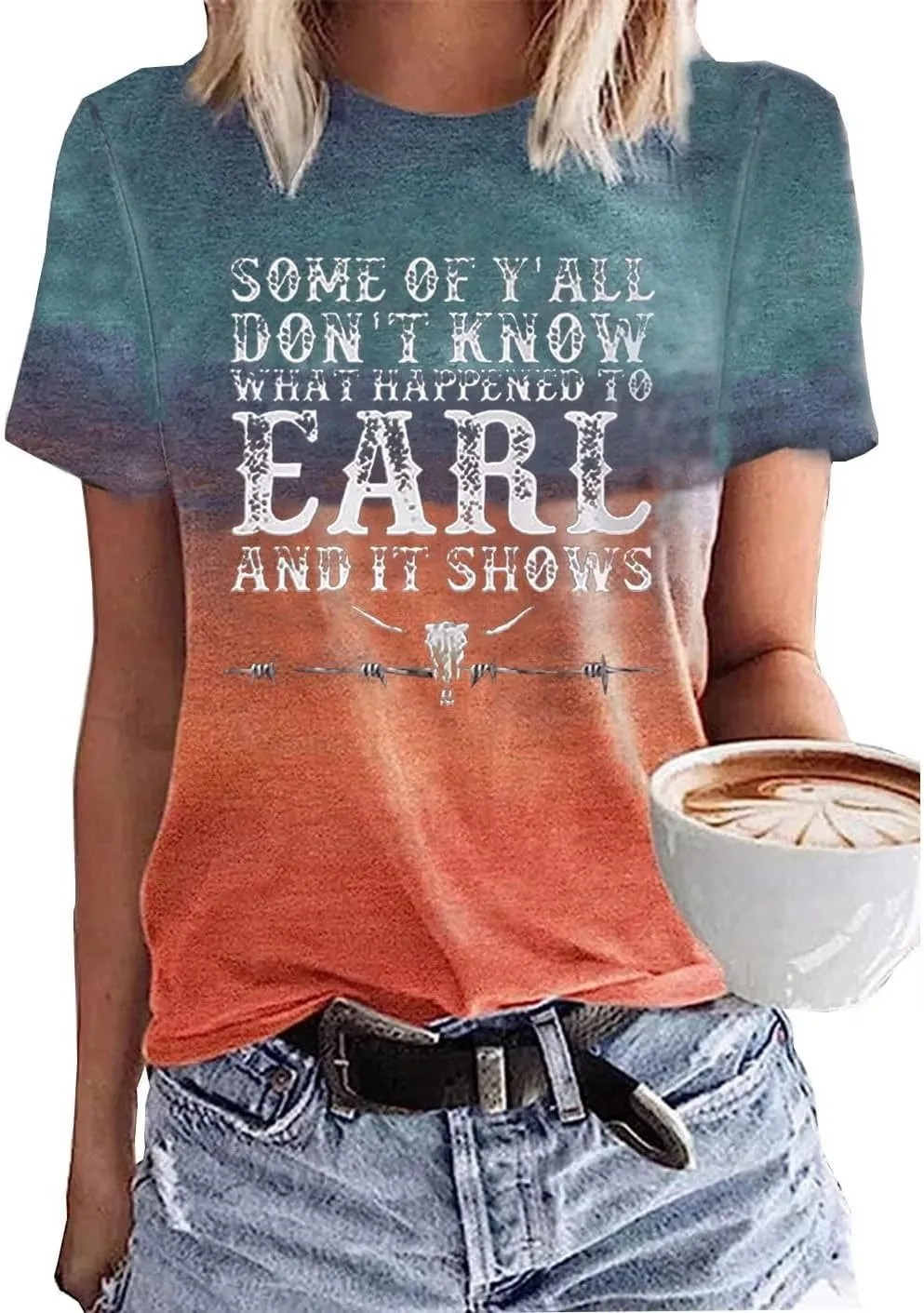Some of Y'all Don't Know What Happened to Earl and It Shows Tank Tops Women Retro Steer Skull Sleeveless Summer Tops