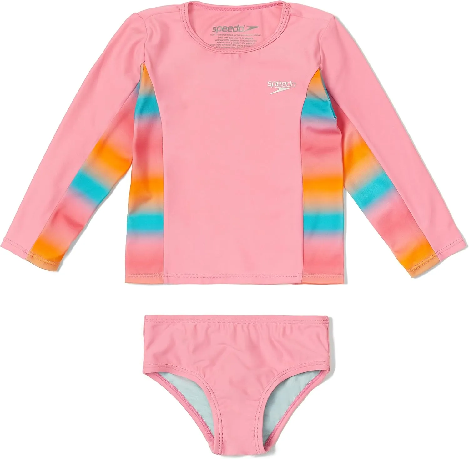 Speedo Girl's Uv Swim Shirt Long Sleeve Rashguard Set