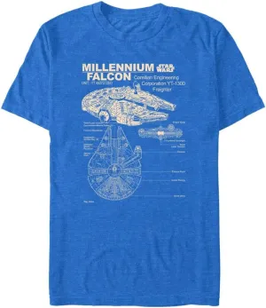 STAR WARS Men's Millennium Falcon Detailed Drawing T-Shirt