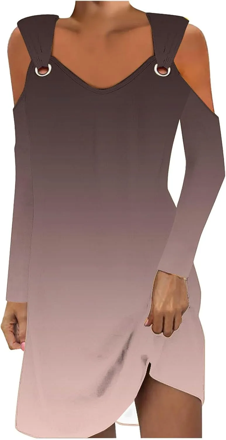 Summer Dresses for Women 2024 Sleeveless midi Dress for Women Cami Flowy Dresses Crew Neck Cold Shoulder Sundresses