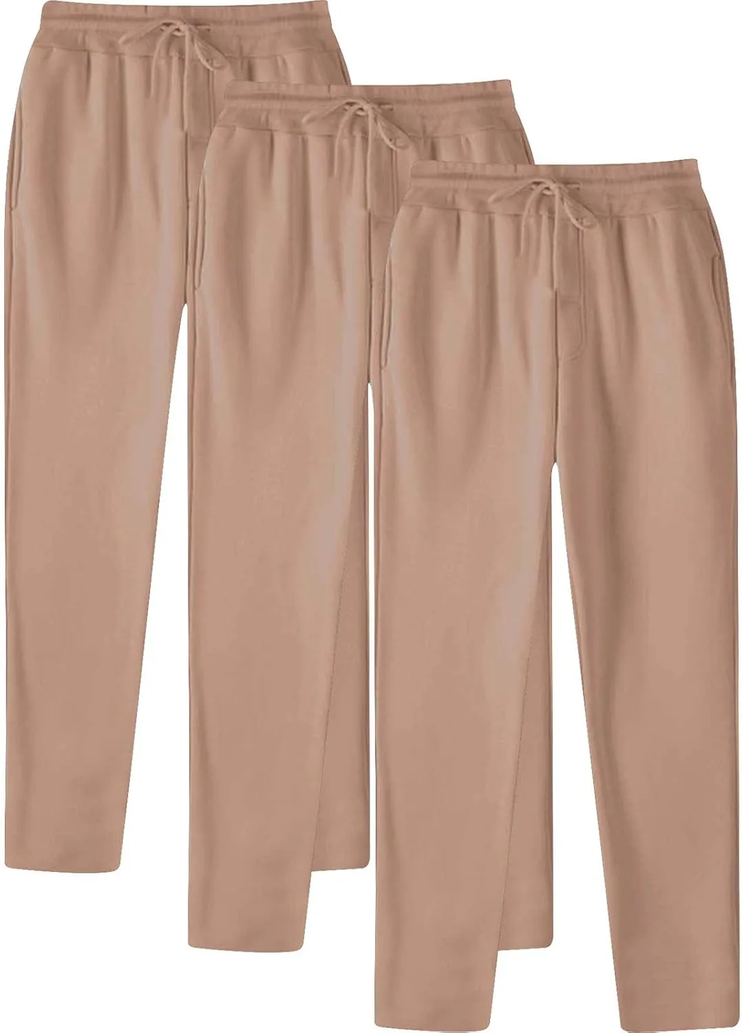 SUWBMHWE Men's Casual Baggy Sweatpants 3 Pack Trousers Heavyweight Fleece Jogger Elastic Waist Drawstring Gym Workout Pants