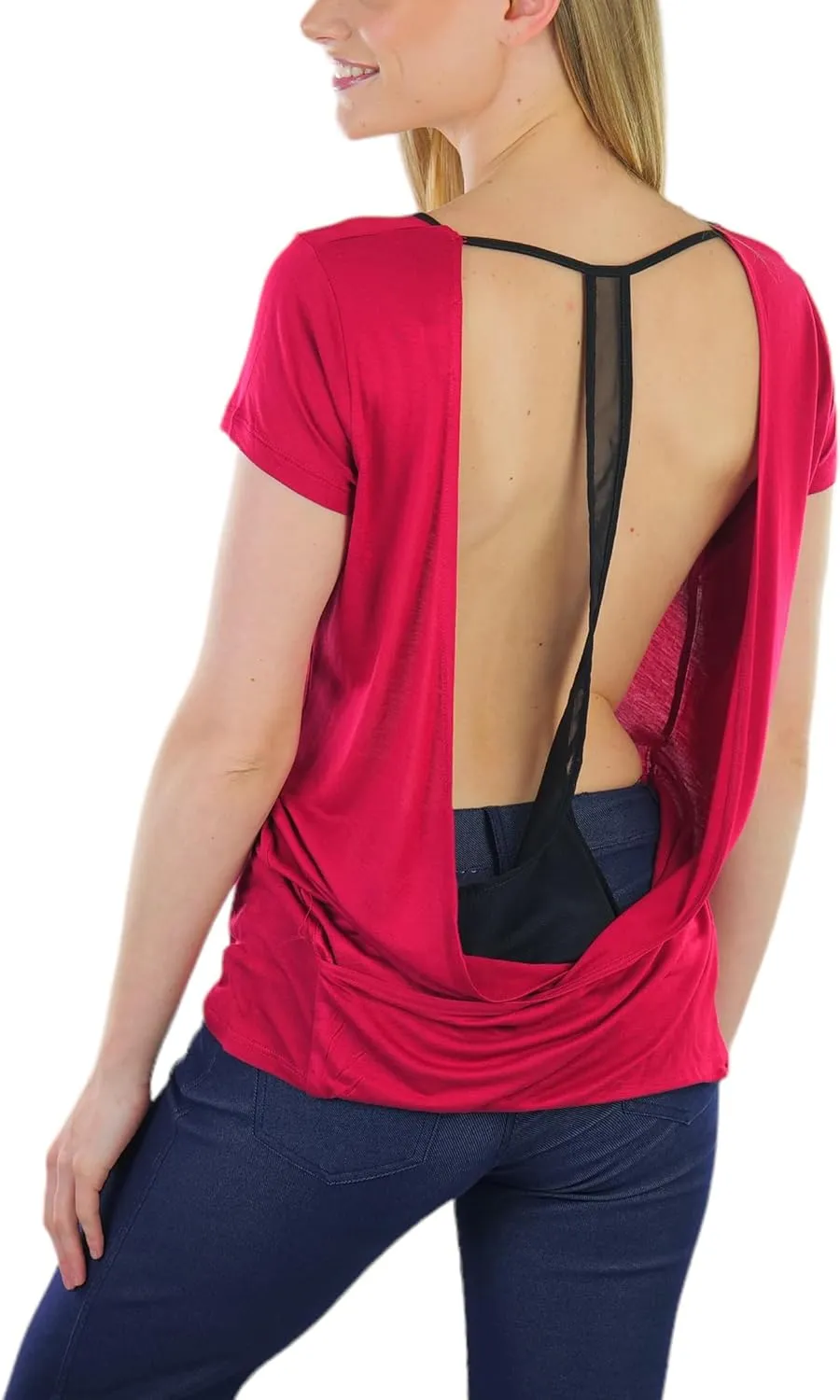 ToBeInStyle Womens Unique Open Back Design Tops Tank Shirt